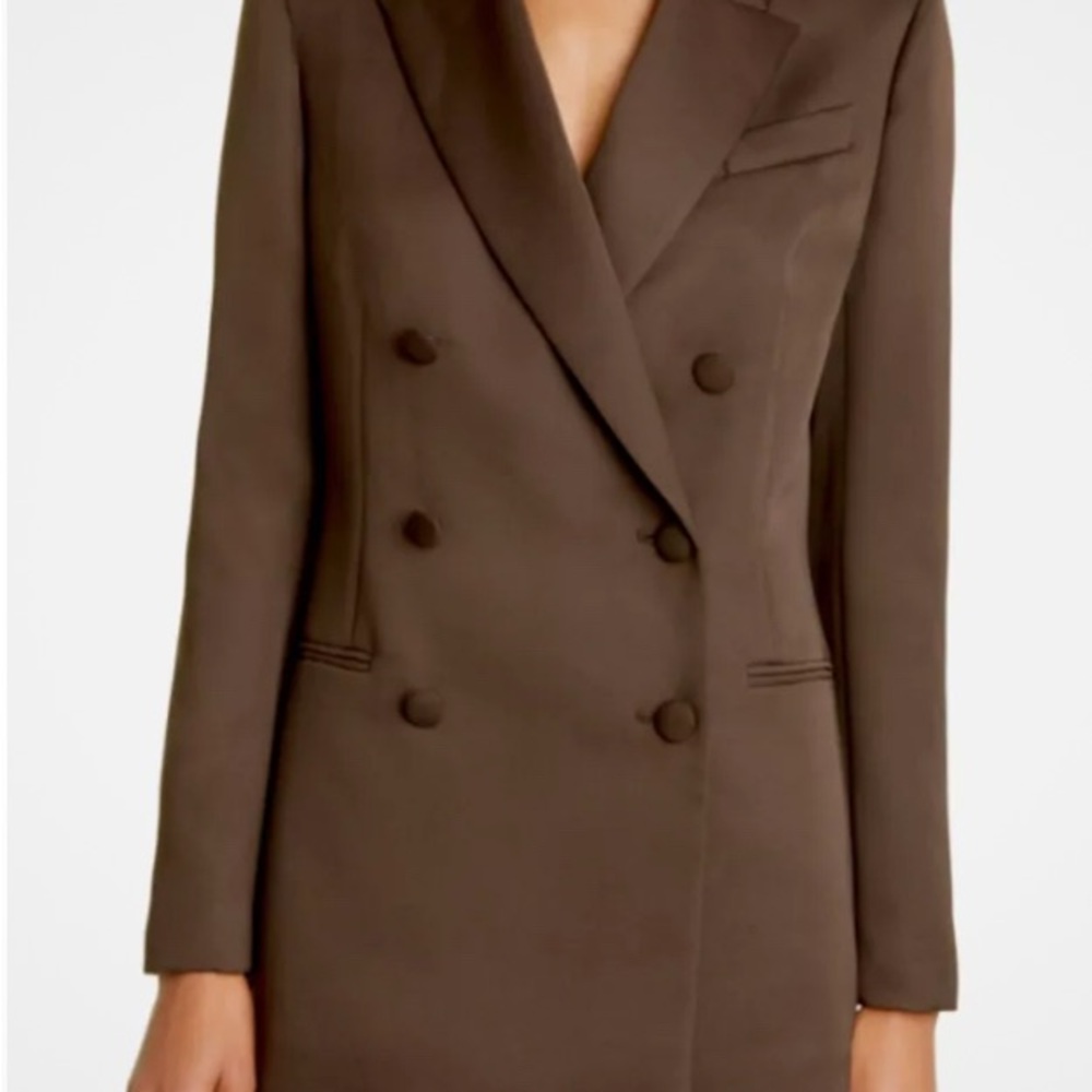 Ted Baker London Double Breasted Brown Blazer Tailored Satin Finish